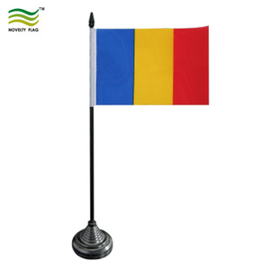 <span class=keywords><strong>Bandiera</strong></span> a mano stampata 100% poliestere, stile Romania, impermeabile e resistente, blu giallo rosso, per esposizione nazionale - Product Image 2