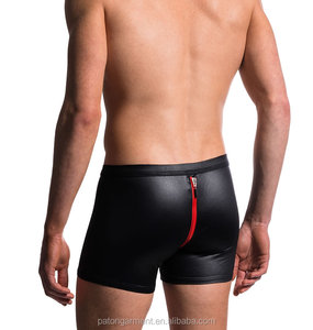 Calzoncillos bóxer <span class=keywords><strong>divertidos</strong></span> para hombre, estilo atrevido, de tela de encaje transparente, con cremallera roja. - Product Image 2