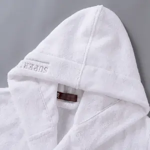 Hooded टेरी कपड़ा वस्त्र महिला बाथरोब ऊन बाथरोब बागे 2022 डाकू के साथ महिला पुरुषों की नाइटवियर 100% कपास होटल बाथरोब