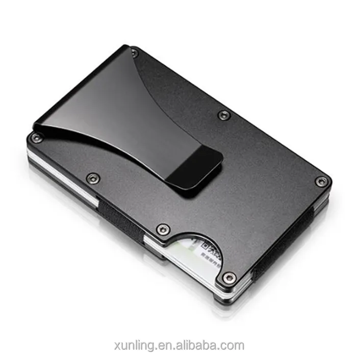 2023 Custom Metal Wallet Credit Card Holder, Aluminum Money Clip Wallet With RFID Blocking (Black)