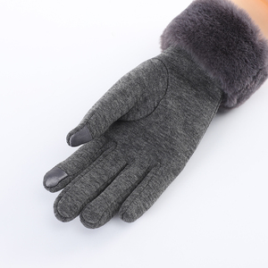 Ucuz akıllı güzel tavşan kürk kışın sıcak dokunmatik ekran kadın eldiven - Product Image 6