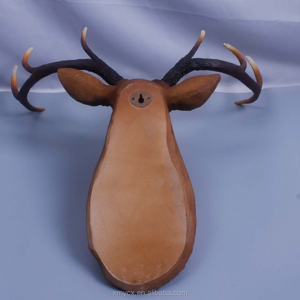RTGGSEL Retro, in resina simulata, testa di cervo finta, decorazione da parete, taxidermia, testa di animale, ornamento, scultura, decorazione da parete (42,9 cm X 40 cm X 24,9 cm) : RTGGSEL