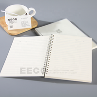 Vente en gros A5 Agenda plastique transparent PP couverture souple imprimé style couleur unie fil de reliure à spirale cahier pour l'école