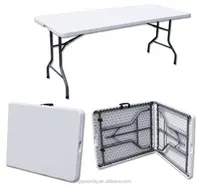 Parco set da tavola 1.8m di plastica pieghevole tavolo e sedie/giardino di campeggio di picnic tavolo sedie/a buon mercato bianco tavolo pieghevole portatile