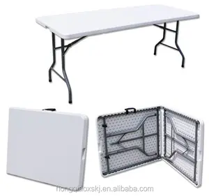 Ensemble de table de parc 1.8m table et chaises pliantes en plastique/jardin utilisé chaises de table de pique-nique de camping/table pliante portable blanc bon marché