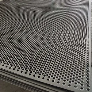 Trous d'approvisionnement d'usine en forme de plaque métallique hexagonale perforée noire