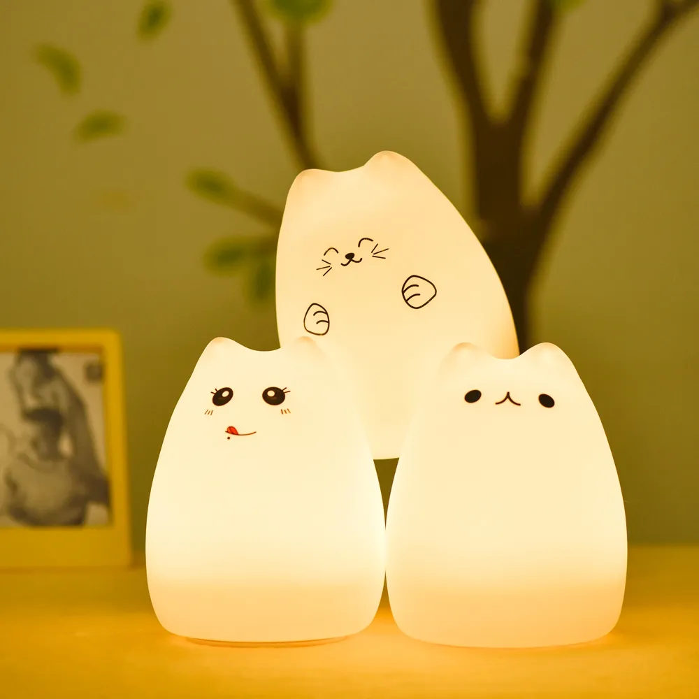 Animal Night Light Hot Sale Colorful Silicone Baby Cute Animal Warm Night Light