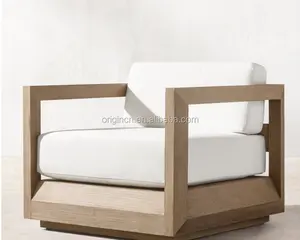 आधुनिक डिजाइन घर आउटडोर बैठे सोफा सेट गर्म बिक्री सागौन लकड़ी फर्नीचर