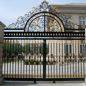 Puerta <span class=keywords><strong>principal</strong></span> residencial personalizada, puerta grande de hierro forjado - Product Image 3