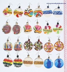 Pendientes artesanales dibujos imágenes pintados a mano joyería artesanal - Product Image 1