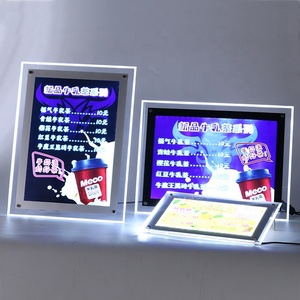 LED backlit picture frame illuminated poster acrylic crystal slim light box