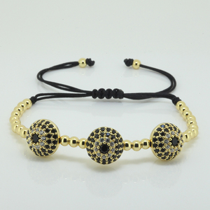 Estilo clásico Hecho A Mano Pulsera de 24 k diamantes de Imitación de Cristal de Circón Pulseras de Cuentas - Product Image 2