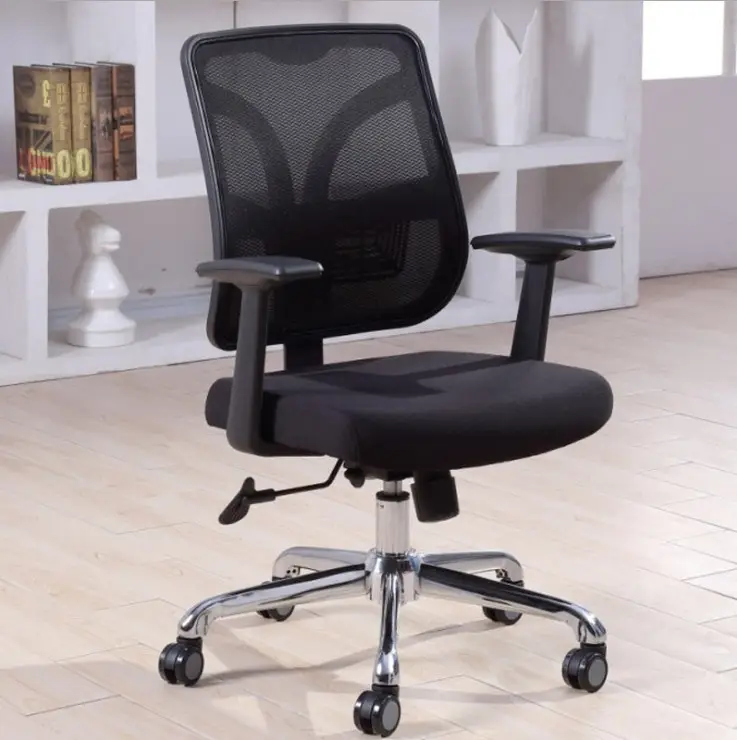 Foshan furniture adjustable arm heated comfortable mid back rotating swivel computer chair with headrest