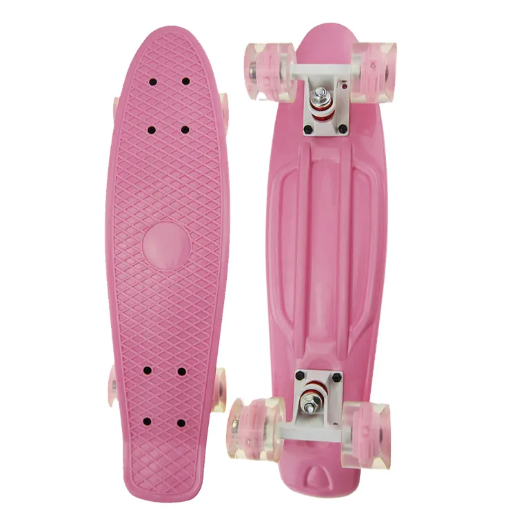 22 polegadas Mini Cruiser Pastel Cor skate Rodas de skate com LED Piscando