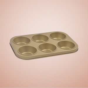 BAKEST di piccola dimensione 6 fori <span class=keywords><strong>oro</strong></span> antiaderente torta della vaschetta di cottura - Product Image 3