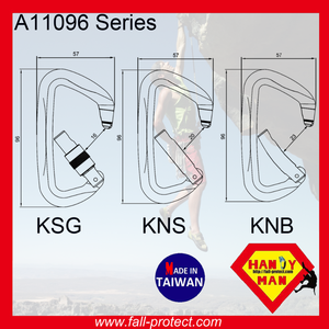 A11096KNB คาราบิเนอร์อะลูมิเนียม, 25KN Bent Gate, ดีไซน์สำหรับกีฬากลางแจ้งแบบเบา - Product Image 6