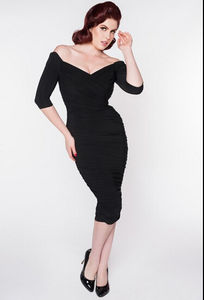 DY0185A Abito Estivo Autunnale da Donna Anni '50 Stile Retrò Nero a Ruota - Product Image 3