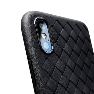 Puro tejido hecho a mano cubierta de cuero genuino de teléfono móvil caso para iPhone 6 7 8 X - Product Image 4