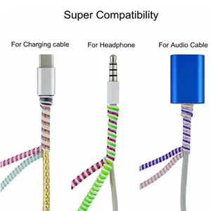 Penggulung Kabel Spiral, Pelindung Kawat Spiral DIY PVC Warna-warni USB Pelindung Kabel
