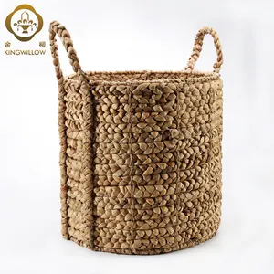 Natural Water Hyacinth Laundry Baskets Straw Clothes Baskets