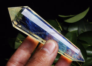 13 Sided RARE! YELLOW SMELT QUARTZ CRYSTAL Double Terminated <span class=keywords><strong>WAND</strong></span> Vogel Crystal Point HEALING - Product Image 6