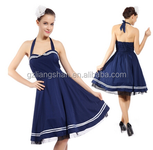 OEM En Gros 1950s 60s Sexy Vintage Rétro Vintage Balançoire Rockabilly Pinup Parti Prom Robe Dos Nu - Product Image 4