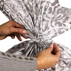 36" X 56" Metallic Silver <strong>Damask</strong> Extra Large Plastic Gift Bag for <strong>Wrapping</strong> Oversized Presents - Product Image 4
