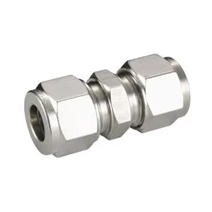 Adaptador hidráulico hexagonal doble recto de acero al carbono, Conector de compresión, accesorio de tubo, accesorio de tipo de mordida sin llama, tuerca de anillo cortada