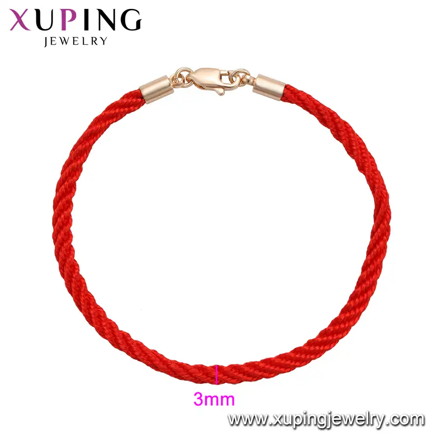 75558 Xuping takı popüler ve basit kırmızı dize zincirleri bilezik