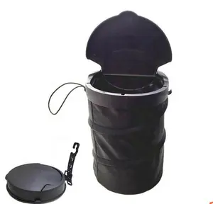 New Traveling Portable Foldable Pop-up Leak Proof Black Car Trash bin