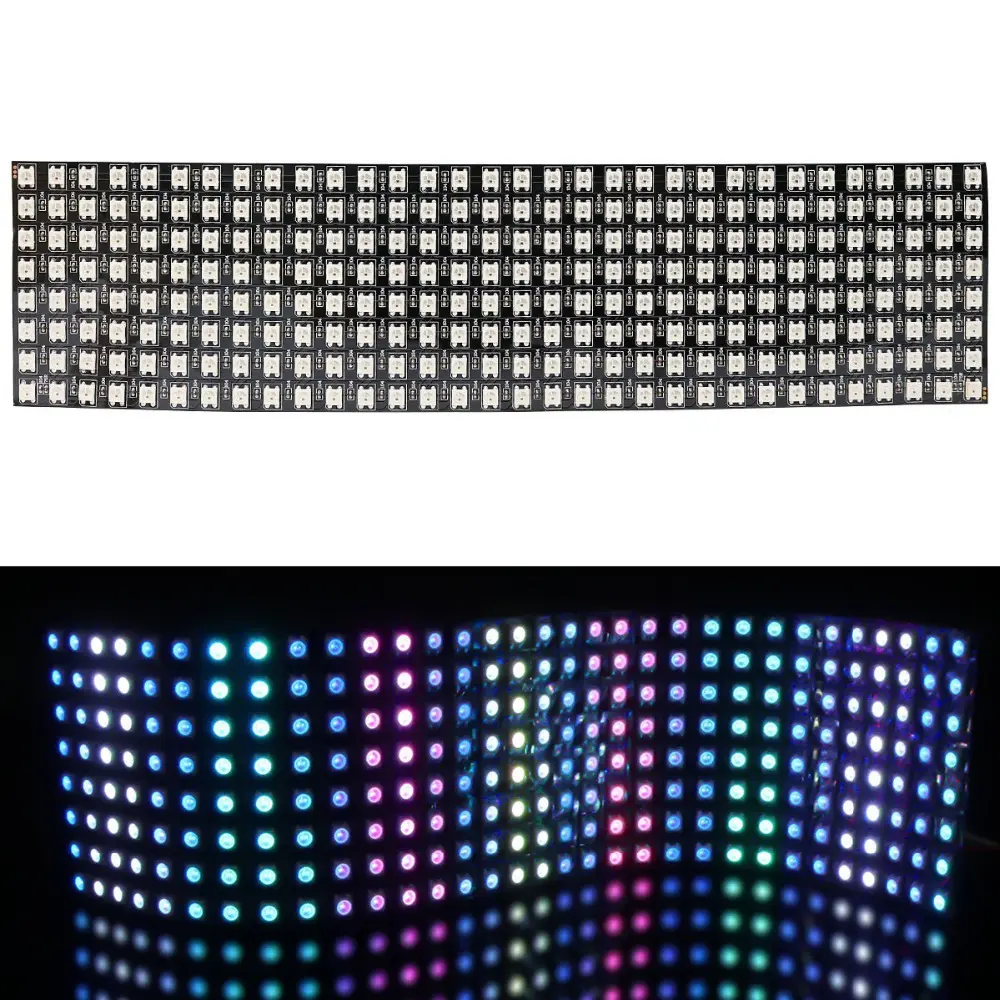 8*8 16*16 8*32 Dot Matrix LED Panel Module SMD 5050 RGB Full Color Display Flexible LED Pixel Screen