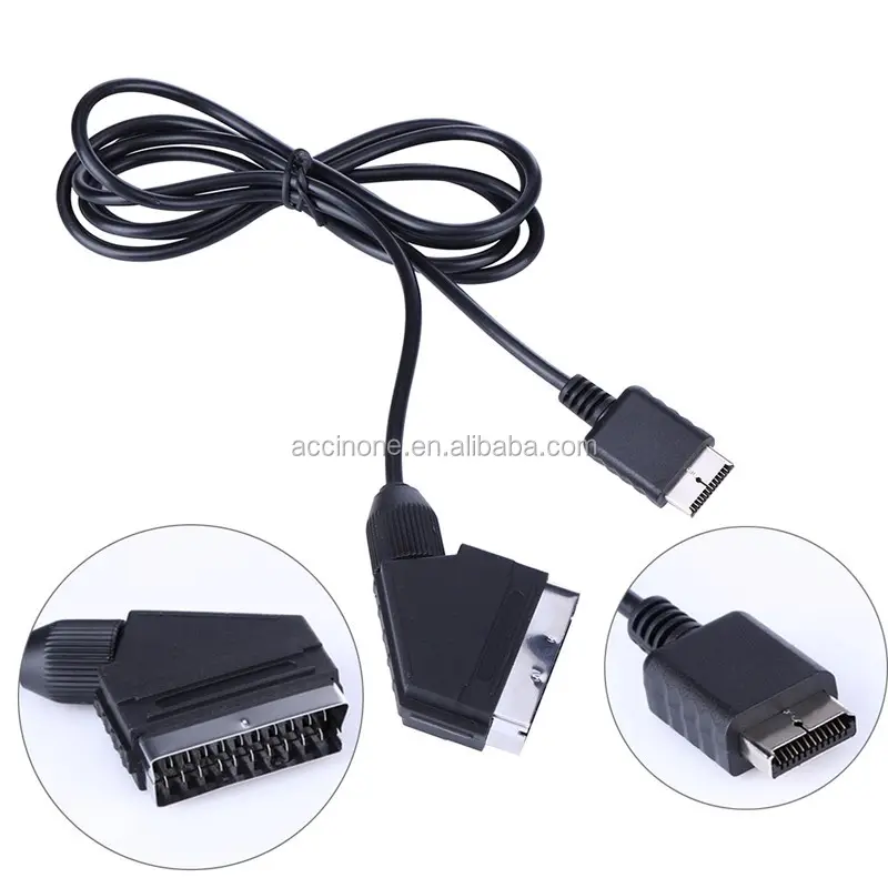 DHL FEDEX UPS FREE SHIPPING AV Cable RGB SCART Cable TV AV Lead Replacement Connection Cable for PS1 PS2 PS3 for PAL/NTSC consol