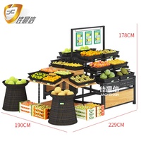 Metaalconstructie lichtgewicht enkelzijdig supermarkt schap voor fruit & groente presentatie in supermarkten