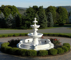 Fuente de Jardín de Mármol Estilo Occidental, Producto de Piedra para Jardín, Fuente Escalonada de Tamaño Personalizado - Product Image 5