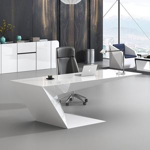 Elegant Office Table <strong>Corner</strong> L Shape <strong>Desk</strong> with Drawer and Bookshelf Acrylic Solid Surface Office <strong>Desk</strong> - Product Image 1