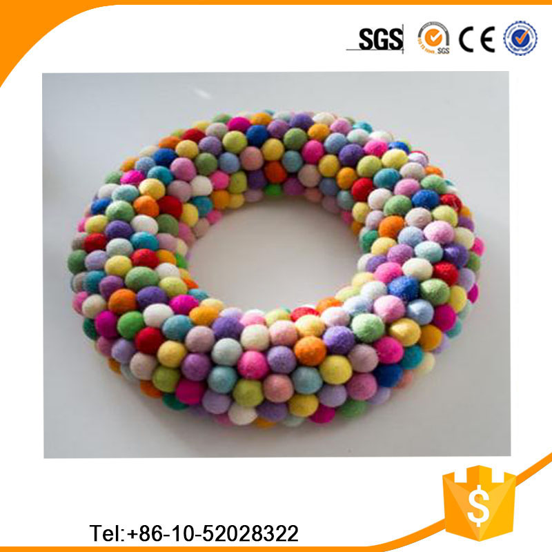 Рождественское украшение, гирлянда из шерстяного войлока/войлочных шариков