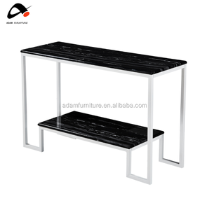 Mesa de lujo con diseño moderno y contemporáneo, consola superior de metal dorado y blanco, con cajón, vestíbulo, muebles - Product Image 3
