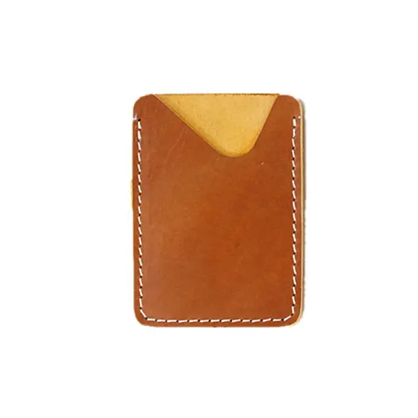 Promotional gift genuine leather stick smartphone back cover pocket card holder cell phone wallet