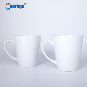 Tasse en céramique de <span class=keywords><strong>bonne</strong></span> qualité cône blanc 12oz de sublimation en gros - Product Image 2