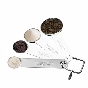 4 utensili da cucina in acciaio inossidabile pz/set misurini e cucchiai dosatori Set per la cottura cucchiaio graduato per caffè e zucchero