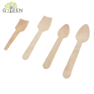 Petite cuillère à crème glacée en bois jetable bon marché Mini cuillère en bois Cuillère à crème glacée biodégradable - Product Image 3