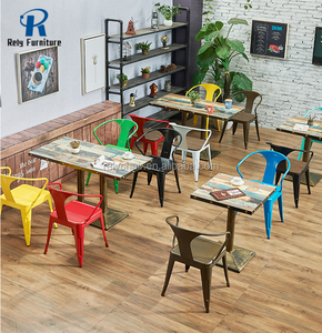 Foshan mobili in ferro acciaio metallo ristorante sedia del caffè fast food cafe tavolo e sedia - Product Image 1