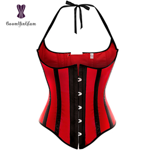 Corset Sexy à rayures pour femme, Bustier dos nu, grandes tailles, avec String G, ceinture abdominale - Product Image 3