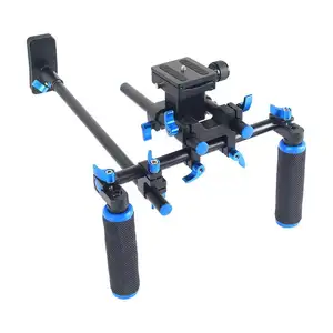 Portable FilmMaker Rig System With Camera/Camcorder Mount Slider,Soft Rubber Shoulder Pad & Dual-hand Handgrip For All DSLR Vide