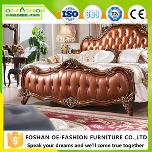 OE- FASHION <strong>Rustic</strong> Style Luxurious Solid Wood Leather <strong>Bed</strong> Is in Bedroom Furniture - Product Image 3