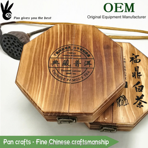 Forma hexagonal pin de regalo de madera de madera de árbol de té de alta calidad caja de almacenamiento de envases - Product Image 1