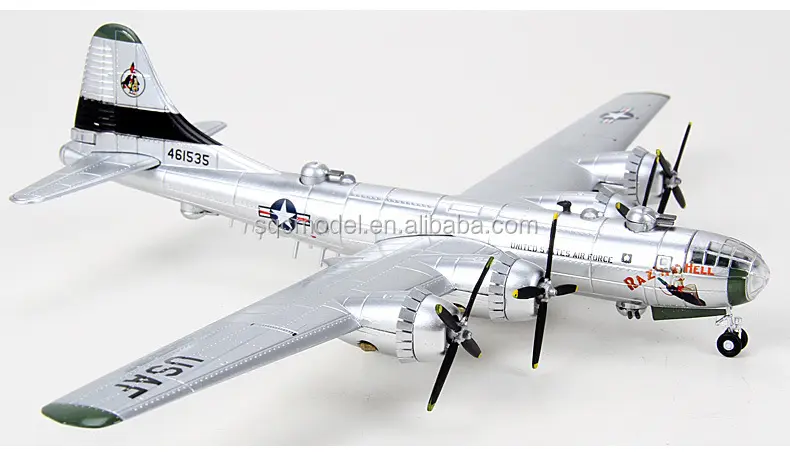 1:144 scale B-29 metal military bomber aircraft model