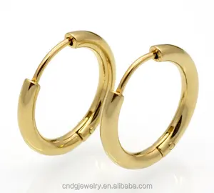 Pendientes de oro para hombre y mujer, joyería barata de China, 10mm a 15mm de diámetro, pequeños