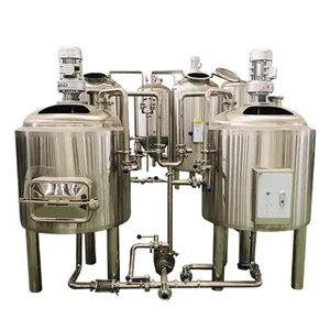 Beer Kegs Mini Beer Brewing Kitchen Equipment Beer Machine Stainless Steel PLC Restaurant Equipment Mini Alcohol Plant 500 Kg