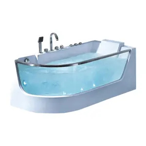 Foshan bathroom Acrylic clear glass whirlpool bathtub for fat people